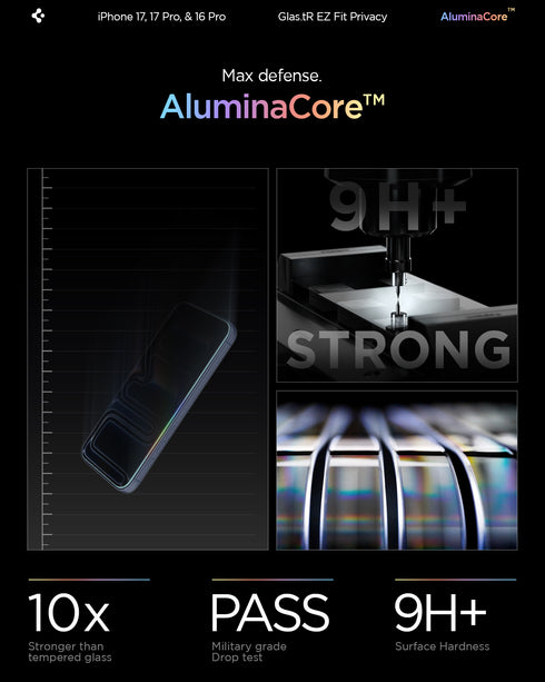 Защитное стекло Spigen для iPhone 16 Series – GLAS.tR EZ Fit | Privacy